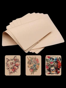 5/3/1 pieza Hojas de práctica de piel en blanco para tatuajes, piel de silicona suave de doble cara para tatuajes/cejas, 7.4x5.6 pulgadas, adecuado para principiantes en tatuajes - Multicolor - Ver 8