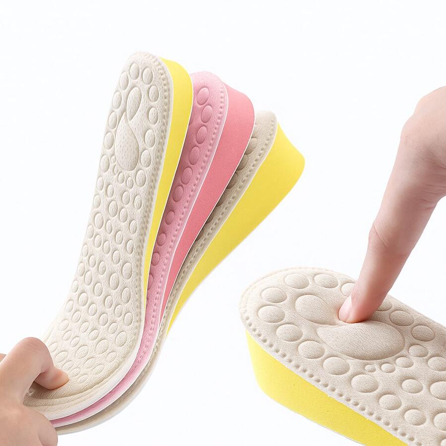 زوج من نعال EVA للنساء، نعل داعم للقوس، نعل زيادة الارتفاع غير مرئي (نعل زيادة الارتفاع، خفيف الوزن، يمكن تقليمه) - 2.5 سم - وردي - مشاهدة 1