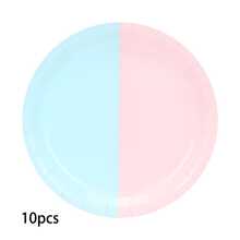 10pcs/20pcs/50pcs/80pcs Pink&Blue Party Plates Set Disposable Paper Plates 9 & 7 Inch Dinner Dessert Paper Napkins Drinking Cups Tableware Set For Gender Reveal Baby Shower Birthday Party Supplies - Multicolor - View 8