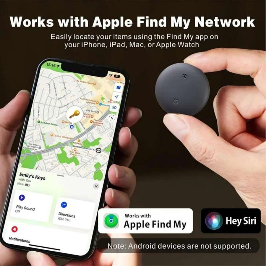 AirTag 替代全球定位器，AirTag 苹果定位器，GPS 全球追踪器，宠物防丢警报器，汽车定位器，远程精准追踪，一键呼叫设备，持久续航，GPS 追踪器，兼容苹果“查找我的设备”功能，适用于老人、宠物、汽车、钥匙、包包的防丢提醒和追踪，仅限 iOS 系统
