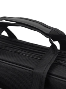 1pc Fashionable Versatile New Large Capacity Men's Bag, Commuter Briefcase Laptop Bag Bible Bag Office Bag Laptop Case - Black - View 5