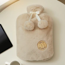 1pack 2000ml Premium Faux Fur Hot Water Bottle For Soothing Pain Relief And Comfort - Ideal For Neck, Back, Shoulder, Legs, And Menstrual Cramps (Due To Different Batches, The Lines And Color May Vary. We Apologize For Any Inconvenience Caused) - Multicolor - View 18