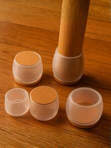 Round Anti-Noise Chair Protector, Chair Leg, Washable Silicone, 4 Units. - 透明的 - 查看 5