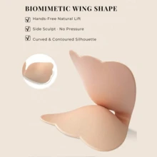 1 Peça Sutiã Adesivo Formato de Manga - Sutiã Sem Alças e Sem Costas Autoadesivo Feminino, Suporte Invisível Respirável, Adequado para Vestidos, Vestidos de Noiva e Roupas de Verão