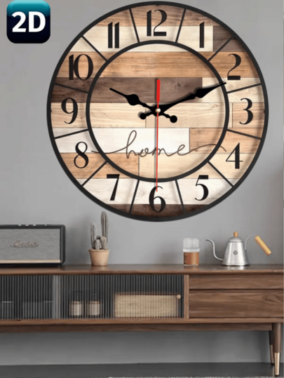 [1 Pc 10 12 Inch Wooden Clock]Silent Wand Klok Creative Interesting Great Home ation s, Battery Powered (AA Batteries Not Included) Room