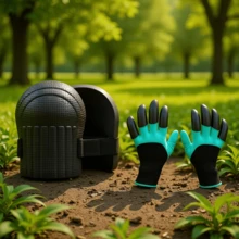 1 Pair Knee Pads, 1 Pair Gloves, Masonry, Knee Pad Cushion, Artificial Product, Humidifying Brick, Gardening Hand Tools, Knee Pads With Soft Lining, Adjustable Knee Pads