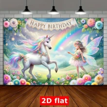 1 Fairy Princess Birthday Party Decoration Banner, Unicorn Photo Background, Home Decoration, Party Decoration, Birthday Banner Decoration, Photo Booth Props, Birthday Cake Table Supplies