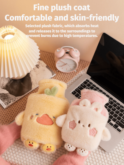 Cartoon Plush Hot Water Bottle, Cute Thick Warm Handheld Hot Water Bag, Women's Valentine's Day, Christmas Gift, Birthday Gift, Gift For Boyfriend/Girlfriend