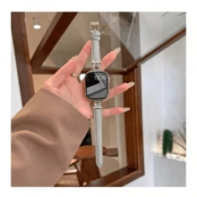 This Genuine Leather Watch Band Is Compatible With 38/40/41/42/44/45/46/49mm Watch Cases, And Also Fits Ultra/SE11/10/9/8/7/6/5/4/3/2/1 Models. - Grey - View 3