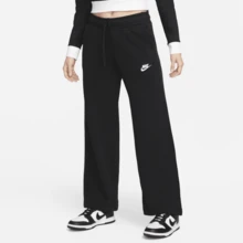 Nike 女款 NSW Club FLC MR 宽版运动裤 FB2728-010 - 黑/灰 - 查看 1