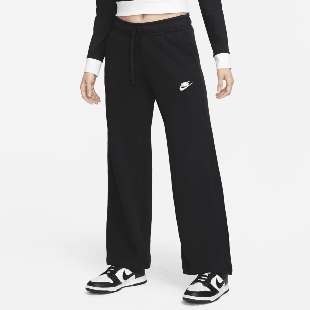 Nike 女款 NSW Club FLC MR 宽版运动裤 FB2728-010 - 黑/灰 - 查看 1