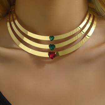 1 pieza Collar de clavícula de aleación retro con estilo punk exagerado personalizado para mujeres