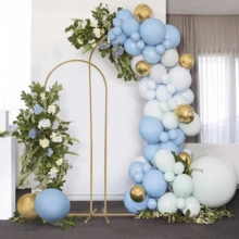3Pack 7.2FT 6.6FT 6FT Metal Arch Backdrop Stand  Arch Covers For Party Decoration, Golden Wedding Arch Backdrop Stand And White Spandex Arch Backdrop Cover Set For Wedding Ceremony, Birthday Parties, Christmas, Halloween, New Year Decoration - 彩色 - 查看 5