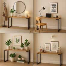 Buffet Table, Coffee Corner Style, Black Legs, Freijó Wood Top - Camel - View 3
