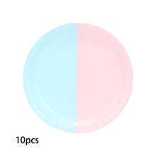 10pcs/20pcs/50pcs/80pcs Pink&Blue Party Plates Set Disposable Paper Plates 9 & 7 Inch Dinner Dessert Paper Napkins Drinking Cups Tableware Set For Gender Reveal Baby Shower Birthday Party Supplies - Multicolor - View 9