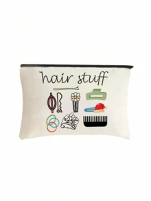 Ce sac de maquillage de voyage présente des imprimés de peignes, de bandeaux, de pinces à cheveux et d'élastiques, et peut être utilisé comme sac de rangement de voyage pour le shampooing, les articles de toilette et d'autres articles. Léger et portable, il convient aux activités de plein air et peut être utilisé comme sac de toilette, sac à main ou sac de rangement de salle de bain, convenant aux voyages d'affaires, aux vacances et aux activités de plein air. C'est également un excellent cadeau pour les femmes. - Multicolore - Voir 10