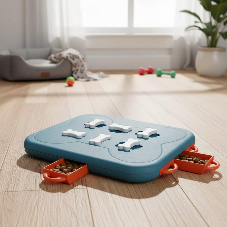 Interactive Pet Puzzle Toy For Dogs And Cats Fun Treasure Hunt Game With Food Dispenser Blue Color Mental Stimulation Training Feeder New In 2026! - Nhiều màu - Xem 1