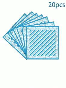 20 piezas de servilletas de papel a cuadros, servilletas desechables, servilletas a cuadros azules para fiesta de Oktoberfest, fiesta de cumpleaños, Navidad - Azul y blanco - Ver 7