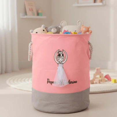 Cesto De Roupa Suja Para Menina Brinquedos Infantil Dobrável Lavanderia