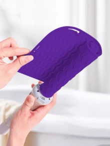 2 piezas Juego de Alfombrilla y Guante Resistentes al Calor, Adecuado para Tenacillas, Plancha y Alisador de Cabello - Protege tu Cabello y Manos de Daños por Calor - Multicolor - Ver 18