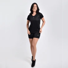 Women's Gym Set: Dry Fit T-Shirt + Sports Fitness Shorts | Ideal Set For The Gym And Everyday Wear | Women's Fitness Kit – Dry Fit T-Shirt + Shorts - 黑色 + 短褲 - 查看 3