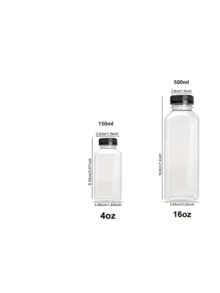 1pc/4pcs/10pcs -120ML/ 250ML/450ML-Leak-Proof Clear Plastic Juice Bottles - Perfect For Smoothies,Milk & Homemade Beverages - Juicing Containers - Clear - View 12