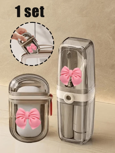 Toothbrush Soap Storage Box, Household Mouthwash Toothbrush Cup,Bathroom Organizer And Storage, Toothbrush Holder For Countertop, Sleek Modern Bathroom Accessories, For Shared Bathrooms And Family Spaces,Be Used To Store Makeup Brushes, Cosmetics, Applicators, Razors, Travel, Hiking, Mountain Climbing Essential, Birthday Gift