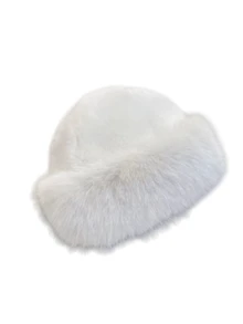 1pc New Mongolian Fur Warm Hat, Thickened Warm Fashion Bucket Hat For Women, Windproof & Cold-Proof Winter Hat