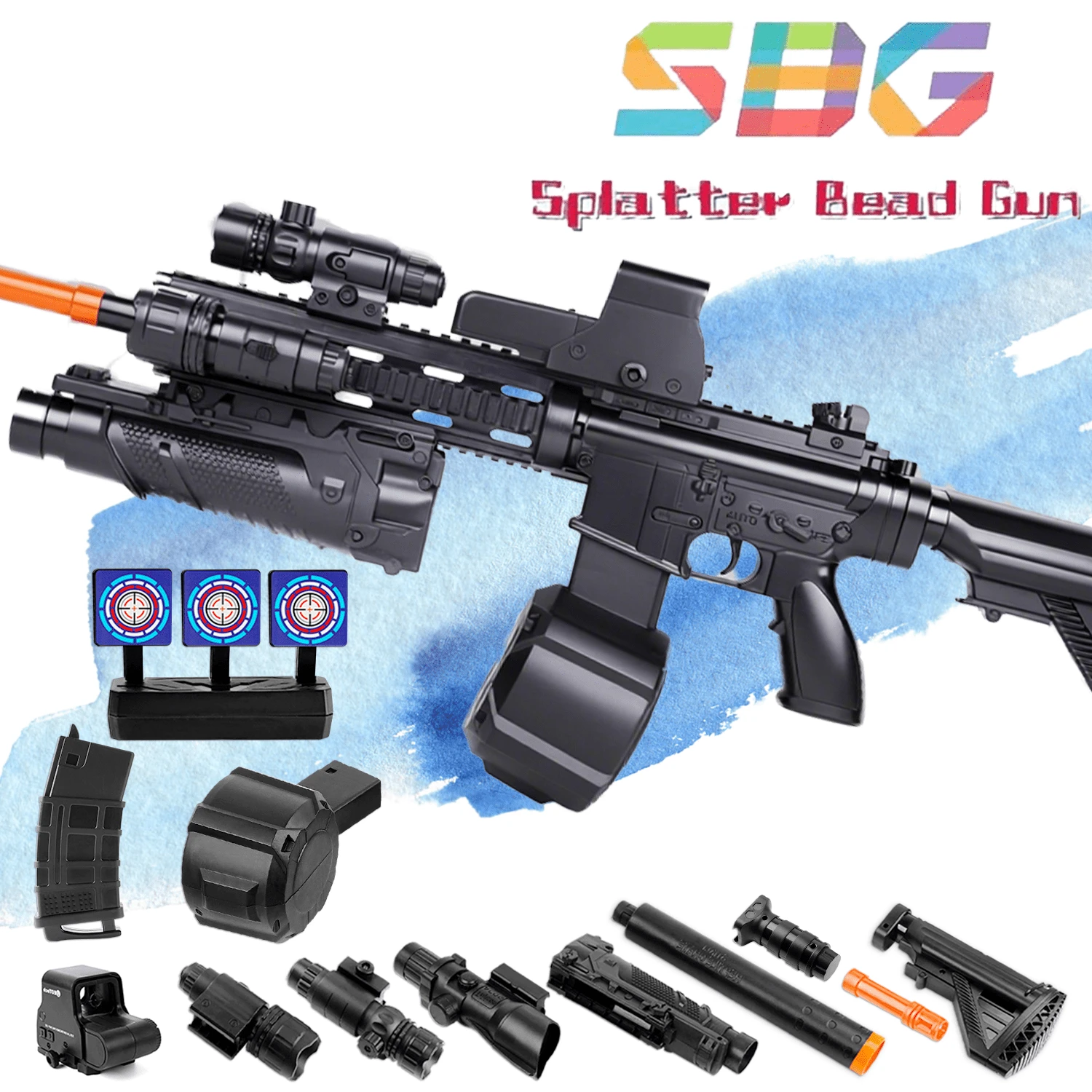 Lanzador de Hidrogel Pistola de Hidrogel Juguetes Armas de Juguete y Accesorios Lanzador de Hidrogel para Hombres y Niños Lanzador de Juguetes Blasters y Juegos de Espuma para Niños al Aire Libre Sin Bolas De gel Hidrogel - Negro - Ver 1