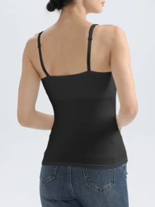 3 Pcs Women's Pajamas,Built-In Bra,  Bottoming Vest T-Shirt, Seamless Design, Yoga And Casual Layering Undershirt - 黑色+白色+灰色 - 查看 9