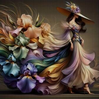 ZUOANLF 1 Set [30 * 40cm/11.8 * 15.7in] [40 * 50cm/15.7 * 19.7in] Frameless 11CT/14CT Printed Fabric Cross Stitch DIY Set, Retro Elegant Ladies, Suitable For Adult Beginners To Relax DIY Embroidery Set, Including Printed Fabric, Needles, Threads, Drawings And Instructions. Handmade Artworks, Home Wall Decorations, Gifts