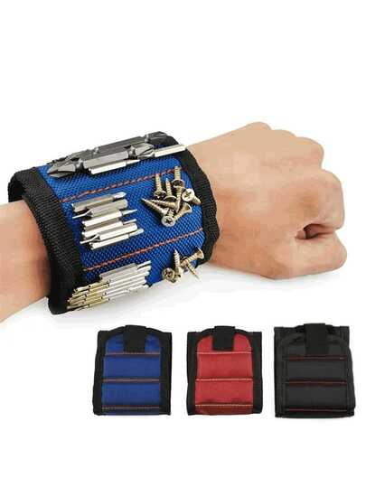1pc Magnetic Wristband Tool, Strong Magnetic Wristband With Nail Holding Function, Convenient Magnetic Wristband For Holding Screws And Small Parts, Suitable As Gift For Men, Husband, Father, Boyfriend - Unique Tool For Craftsmen And Electricians