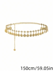 1 Peça Vestido Decorado com Borlas Boêmias com Corrente de Cintura para Mulheres, Verão