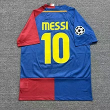 0809 Barcelona Retro Jersey No. 10 MESSI Short-Sleeved Football Jersey - 藍色 - 查看 2