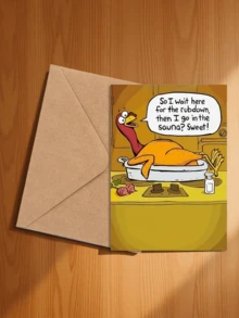 1pc Funny Turkey Thanksgiving Card (With Envelope) - Suitable For Friends, Family, And Colleagues - Unique Birthday Gift Idea - Style 1 - View 18