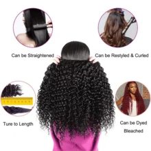 BINF 12A Deep Wave Human Hair Bundles Raw Curly Bundles Human Hair 100% Unprocessed 3/4 Bundles Virgin Deep Curly Human Hair Bundles Brazilian Virgin Human Hair Extensions Quick Weave Curly Bundles Double Weft Wet And Wavy Bundles Human Hair For Woman Deep Curly Human Hair Water Wave Wet And Wavy Bundles - Natural Black - 查看 6