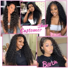 BINF 12A Deep Wave Human Hair Bundles Raw Curly Bundles Human Hair 100% Unprocessed 3/4 Bundles Virgin Deep Curly Human Hair Bundles Brazilian Virgin Human Hair Extensions Quick Weave Curly Bundles Double Weft Wet And Wavy Bundles Human Hair For Woman Deep Curly Human Hair Water Wave Wet And Wavy Bundles - Natural Black - 查看 10