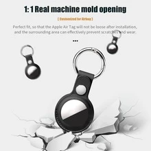 1个兼容苹果Air Tag钥匙扣的Airtag保护套，PU皮革材质，Air Tag伴侣，适用于行李箱，配有金属按扣钥匙环，可用于行李箱、钥匙、宠物等。 - 彩色 - 查看 4