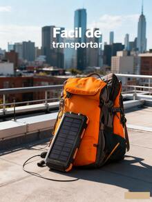 Batería externa solar portátil USB Super 2025 de 20000 mAh, un cargador de larga duración para viajes y campamentos para todos tus dispositivos; con linterna LED, brújula y mosquetón, el regalo perfecto para las fiestas. - Multicolor - Ver 7