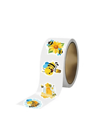 500pcs New HappyBeeDay Children's Reward Stickers, Stationery Stickers, Non-Adhesive Labels, Roll Stickers, Encouragement Stickers, Gifts (Random Pattern Inside)
