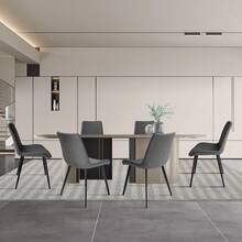 Set Of 4 Modern Dining Chairs With Faux Leather Upholstery And Carbon Steel Legs, Ergonomically Designed Backrest For Enhanced Comfort, Durable Metal Frame For Long-Lasting Use, Suitable For Dining Rooms, Kitchens, Or Living Rooms – Available In Brown And Grey - 灰色 - 查看 5