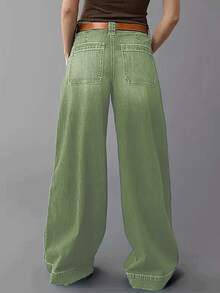 Jeans da donna nuovi e alla moda, dritti e larghi, con tessuto di jeans versatile e elasticizzato