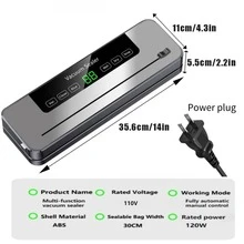 RAF Máy hút chân không, thiết bị bảo quản thực phẩm bằng chân không cho nhà bếp, túi hút chân không, tích hợp cả chức năng hút chân không và đóng túi, thích hợp cho việc đóng gói và bảo quản các loại thực phẩm khô và ướt bằng chân không. Ứng dụng trong bảo quản thực phẩm, nhà bếp, tủ lạnh, cắm trại, du lịch, sản phẩm khuyến mãi mùa hè. - Phích cắm loại A của Mỹ (220-240V) - Xem 11