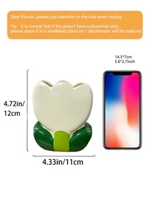 1个郁金香陶瓷笔筒，化妆刷收纳罐，陶瓷桌面装饰品，办公桌收纳盒，文具收纳桶，化妆品整理盒，美容院装饰品 - 彩色 - 查看 6
