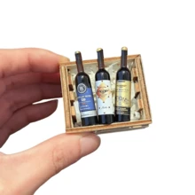 Miniature Dollhouse Set With Red Wine And Steak, Miniature Landscape Props, 1:12 Scale Mini Wine Bottle Model, And Multiple Dollhouse Accessories! The Perfect Choice For A Festive Atmosphere! (Note: Wine Style And Pattern Are Random.) - Multicolor - View 8