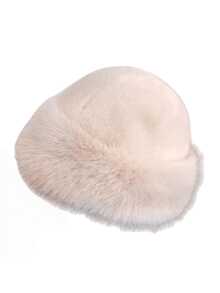 1pc New Mongolian Fur Warm Hat, Thickened Warm Fashion Bucket Hat For Women, Windproof & Cold-Proof Winter Hat
