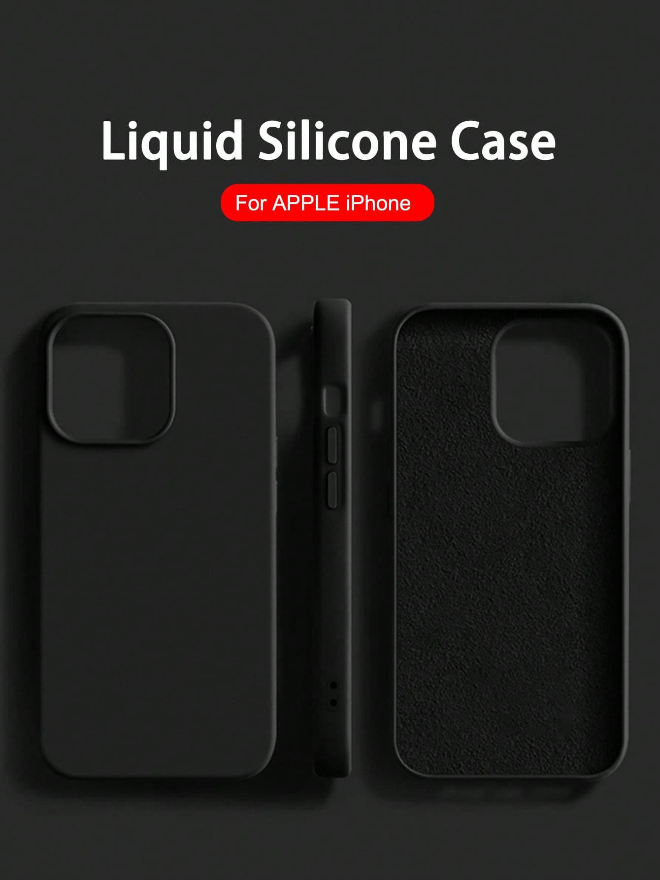 1PC Luxury Liquid Silicone Shockproof Case Compatible With Apple For IPhone 16 14 13 12 11 15 Pro Max Cover For IPhone 12 13 Mini 14 15 16 Plus Fashion With Velvet Protection Phone Cases