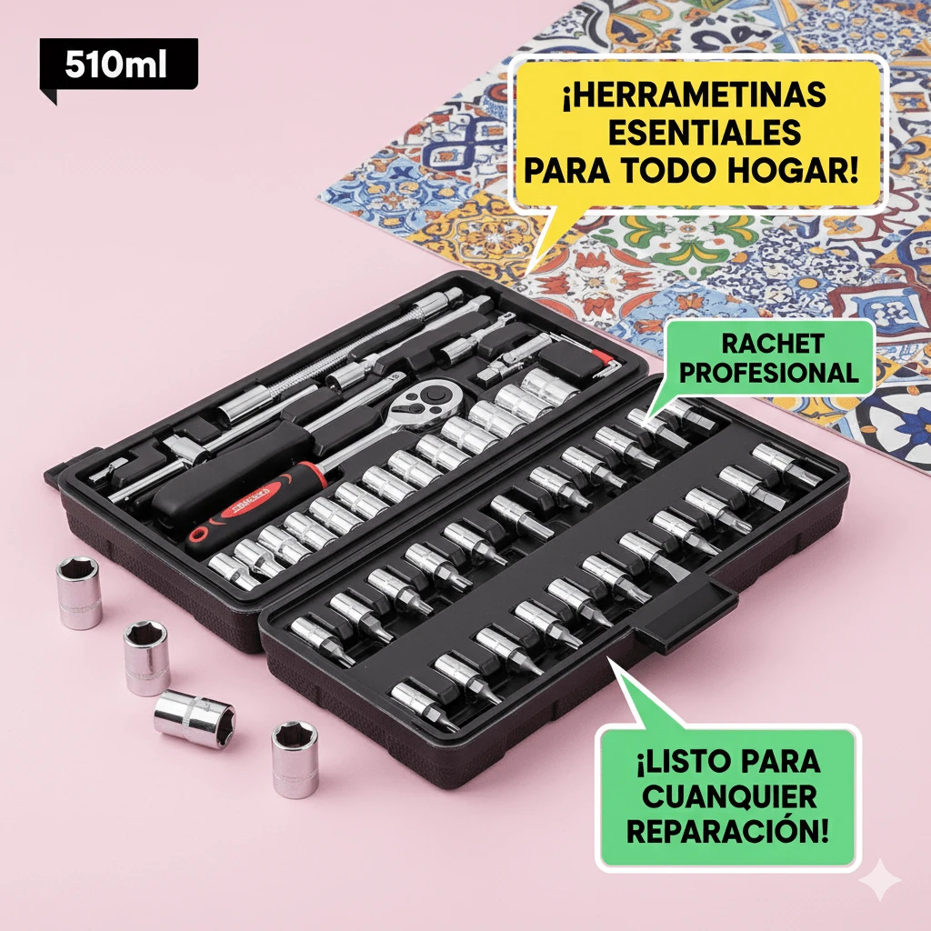 Juego De 46pz Herramientas Mecánicas Para Uso Profesional - Multicolor - Ver 1