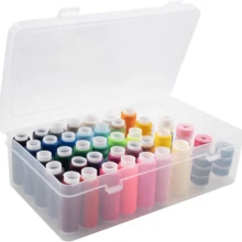 This Sewing Thread Box With 42 Compartments Holds 58 Different Types Of Thread. It Is A Portable And Transparent Storage Box, Ideal For Embroidery And Patchwork, With Dimensions Of 23.5 X 13.5 X 6.4 Cm. - 透明 - 查看 8