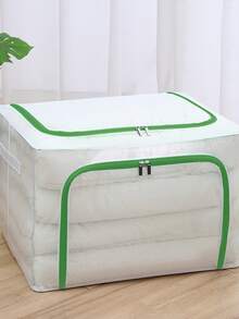 صندوق تخزين شفاف من البي في سي سعة 66 لتر، ذو هيكل إطار من الصلب، قابل للطي، مناسب لتخزين الملابس والملاءات، صندوق تخزين ملابس شفاف، ديكوري، مناسب للعطلات والغرف والمنزل وغرفة النوم، لتنظيم التخزين المنزلي، يمكن تخزين التيشيرتات البيضاء والبناطيل السوداء - متعدد الألوان - مشاهدة 14
